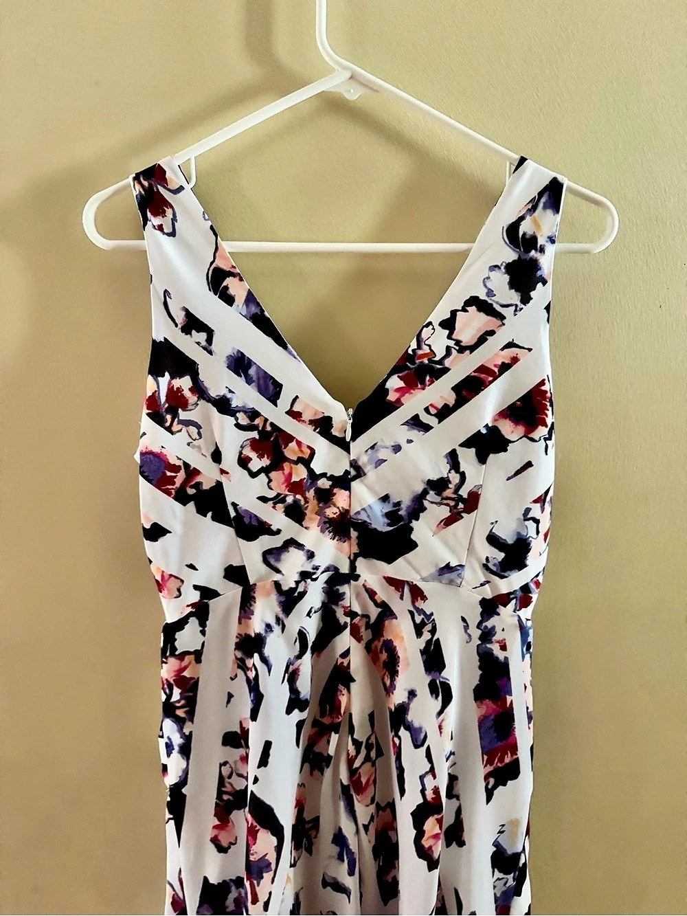 White House Black Market Floral Watercolor High-Low Midi Dress - Size 0